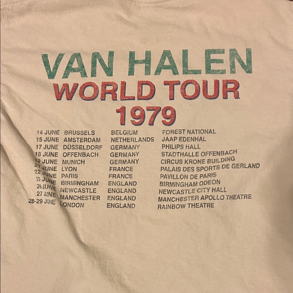 Van Halen 1978 Tour T-Shirt. Made in 2023 - Picture 7 of 7